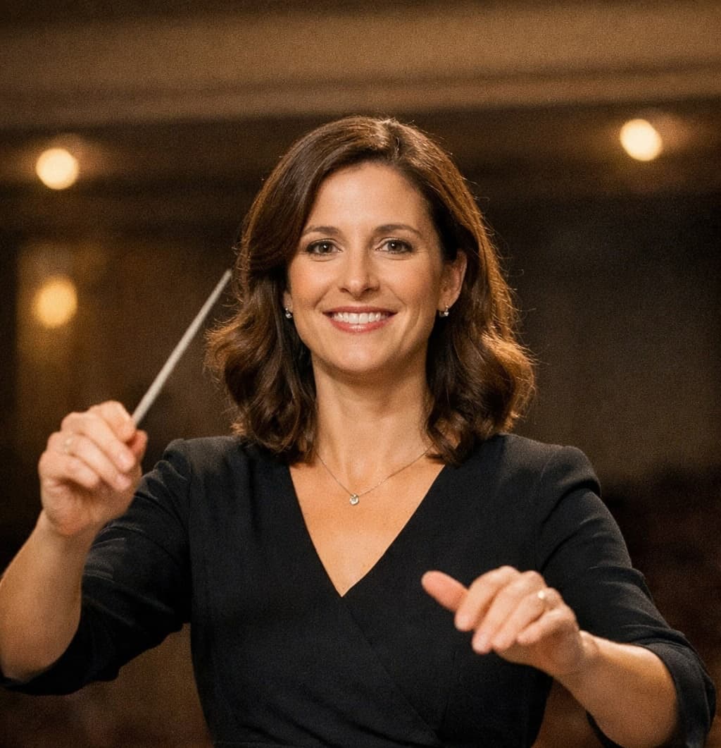 Worship choir director leading remote rehearsal